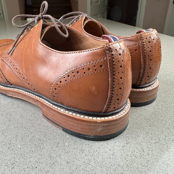 J CREW Superior Oar Stripe Shortwing Derby Brogue Shoes Preppy Leather Italy 10D main image 4